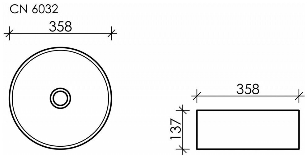 Раковина накладная Ceramicanova ELEMENT 36 CN6032 - фотография № 7