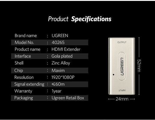 Аксессуар UGreen HDMI до 60m UG-40265