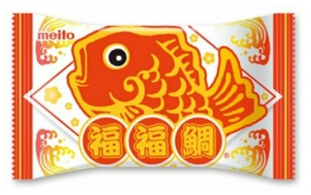 Печенье Тайяки вафельное Meito – Рыбка Пуку-пуку с начинкой из пористого шоколада с какао (16,5 г) - фотография № 2