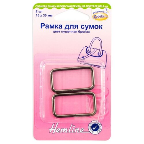 hemline рамка для сумок 30 х 15 мм 4503 30 nb пушечная бронза 2 шт Hemline Рамка для сумок 30 х 15 мм 4503.30.NB, пушечная бронза, (2 шт.)