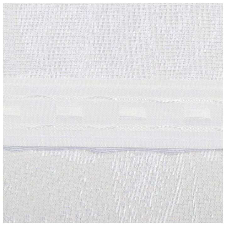 Тюль на кухню со шторной лентой, 260х160 см, цвет белый, 100% полиэстер - фотография № 4