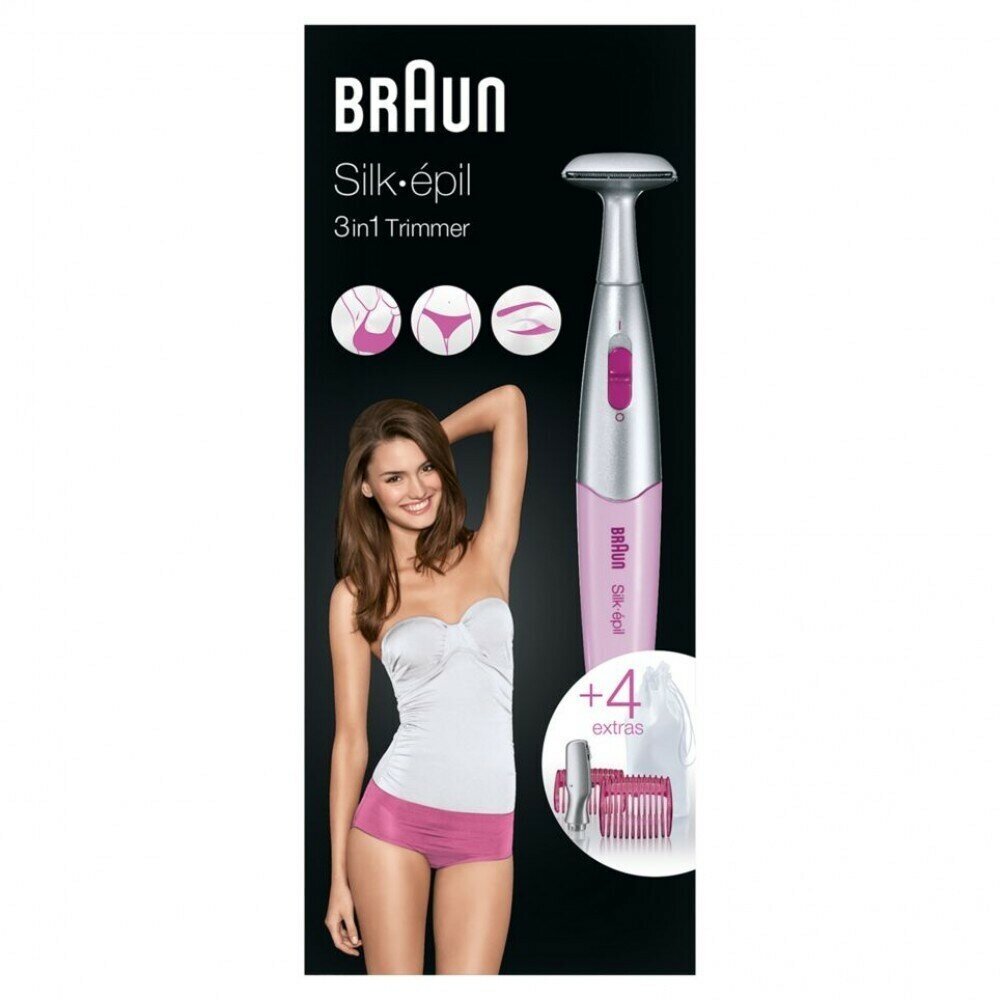 Триммер BRAUN Silk-epil FG1100, розовый, для женщин - фото №17