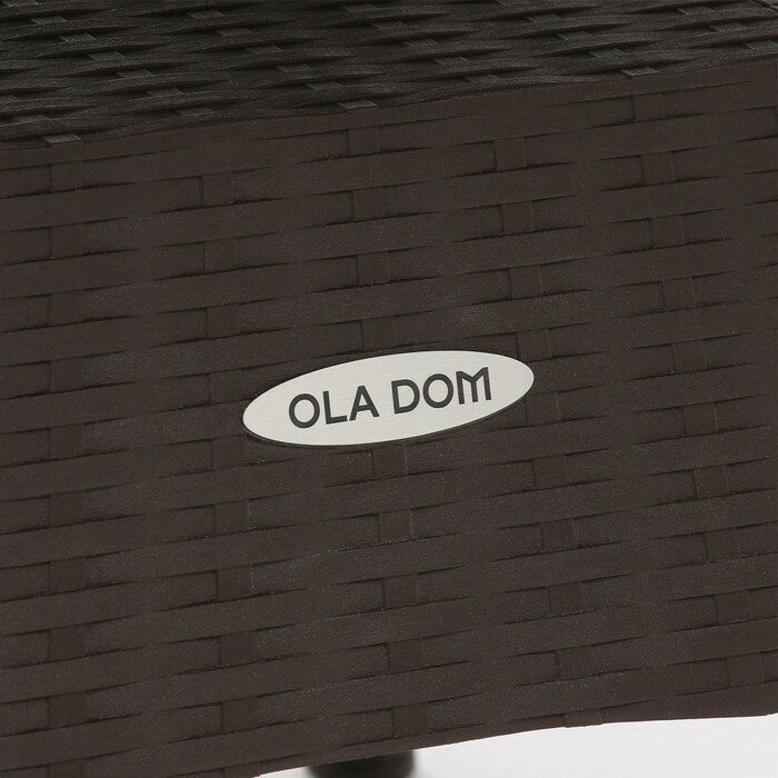 Стол RATTAN Ola Dom квадратный, коричневый, 75,5 х 76 х 74,5 см - фотография № 4