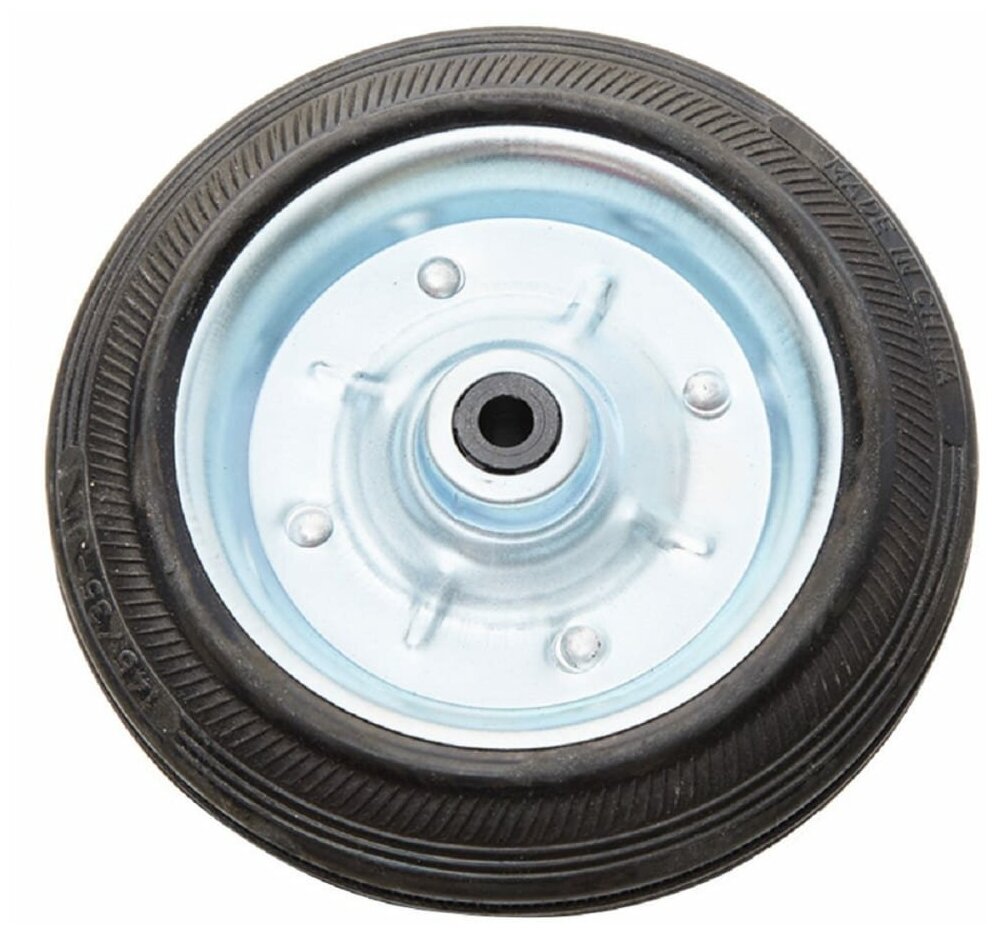 фото Колесо для багажной тележки (модели DT-23 и ТБР-23) металлическое, диаметр 14 см