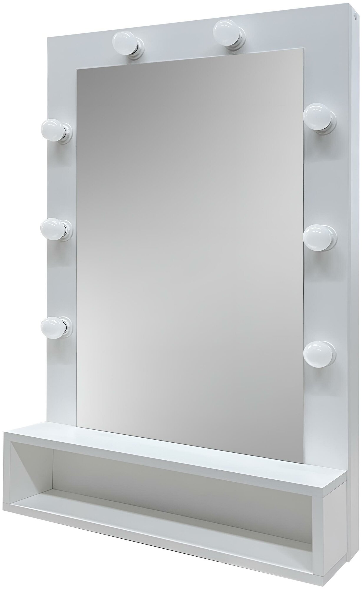 Туалетный столик. Зеркало с открытой полкой Шарм 3 (белый цвет)