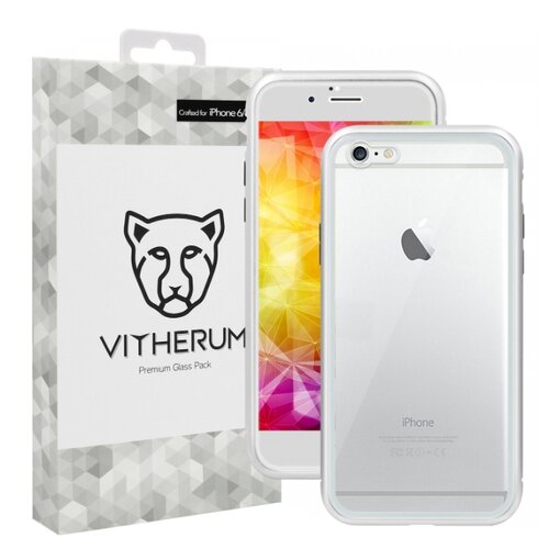 фото Чехол Vitherum SILVER Premium Glass Pack для Apple iPhone 6 Plus/iPhone 6S Plus серебряный