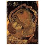 Икона на дереве ручной работы - Владимирская икона Божией Матери, 15х20х3,0 см, арт А457 - изображение