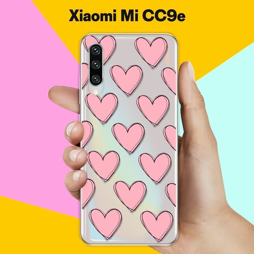 Силиконовый чехол Узор из сердец на Xiaomi Mi CC9e