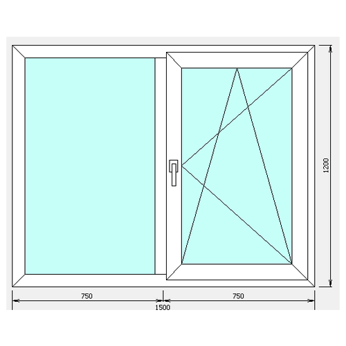 Окна ПВХ ш1500*в1200