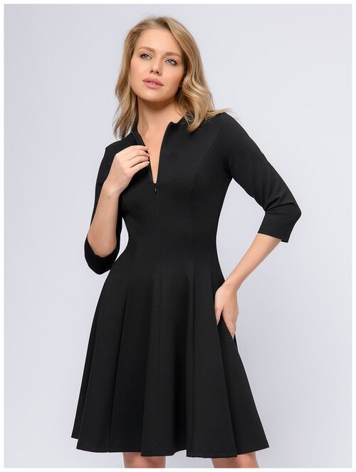 Платье 1001dress, повседневное, мини, размер 48, черный