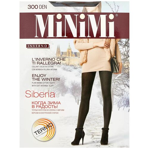 Колготки  MiNiMi Minimi Siberia 300 Nero 6 (XXL), 300 den, размер 6, черный