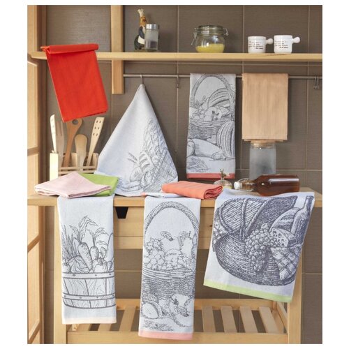 фото Hobby home collection кухонное полотенце summer цвет: персиковый (50х70 см - 2 шт) br28255