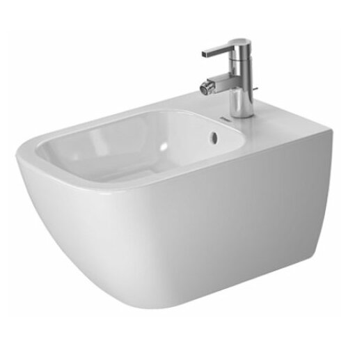 подвесное биде duravit happy d 2 2258151300 Биде подвесное DURAVIT Happy D.2 225815 с горизонтальным выпуском белый