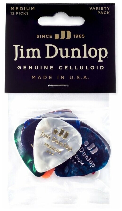 PVP106 Celluloid Набор медиаторов CELLULOID PICK MEDIUM VARIETY PACK 12шт средние Dunlop