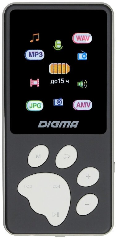 Плеер Hi-Fi Flash Digma S4 8Gb черныйсерый1.8"FMmicroSDHC