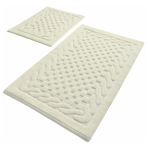 PRIMANOVA Комплект ковриков для ванной BAMBI , 2 шт, размер 60 х 100 см и 60 х 50 см, хлопок, цвет экрю