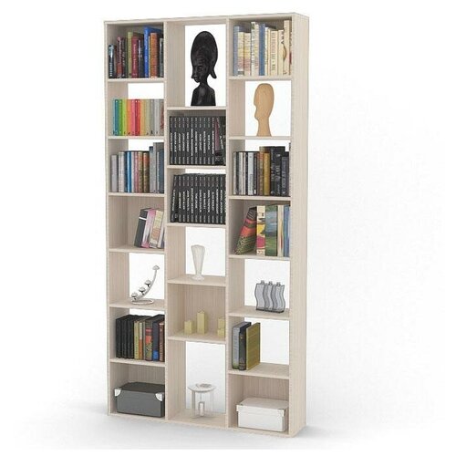 Стеллаж-перегородка для зонирования комнаты Магмебель Смарт-37 дуб молочный