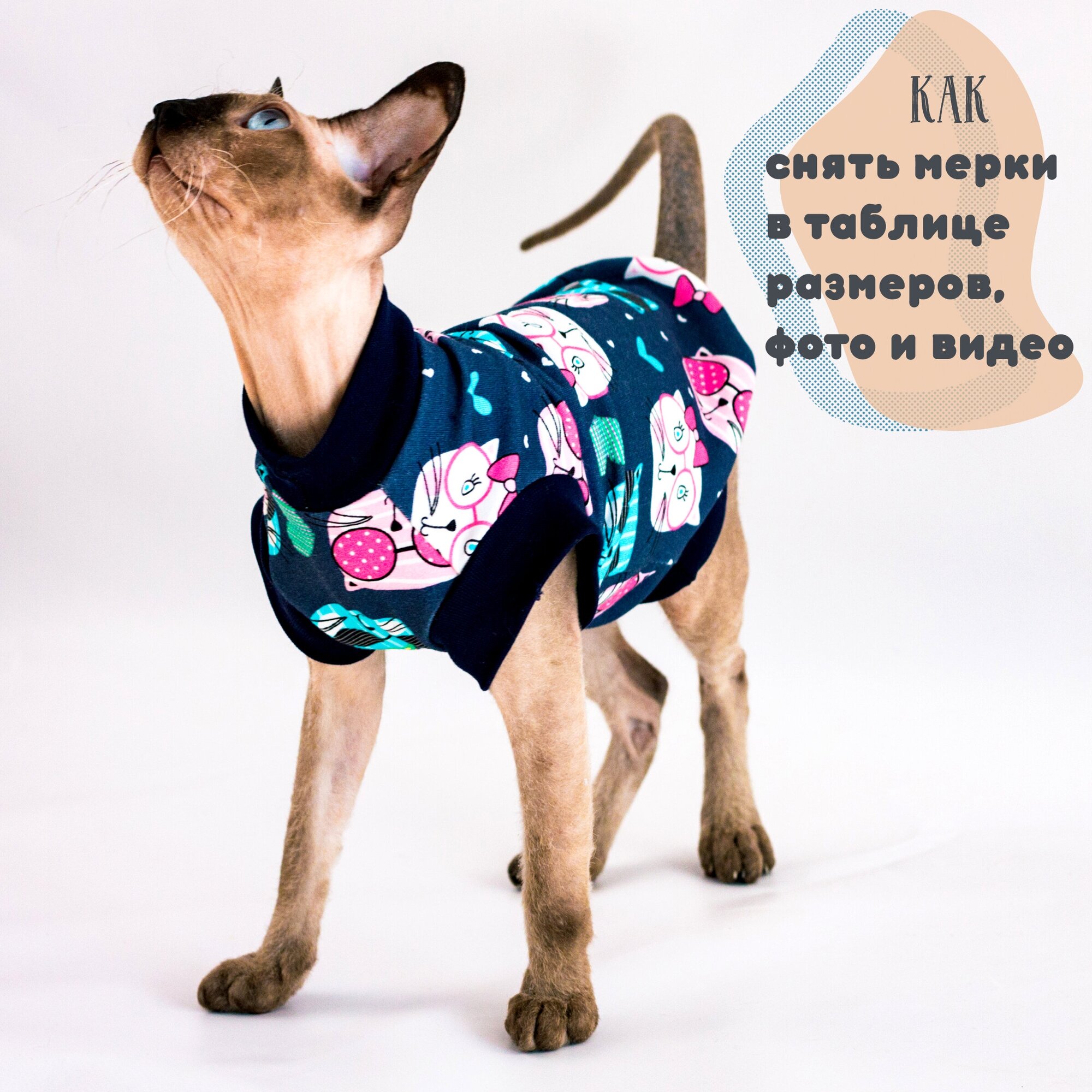 Одежда для кошек Элегантный Кот, футболка Кошачий Вайб , размер XS - фотография № 8