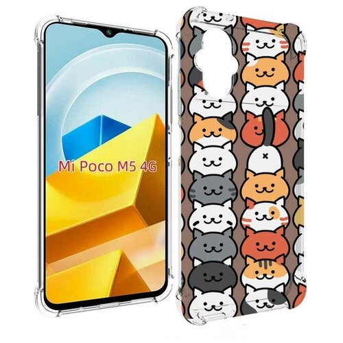 Чехол MyPads Найди-кота для Xiaomi Poco M5 задняя-панель-накладка-бампер