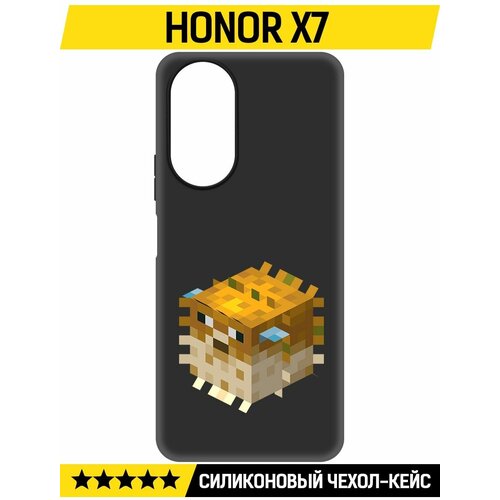 Чехол-накладка Krutoff Soft Case Minecraft-Иглобрюх для Honor X7 черный чехол накладка krutoff soft case minecraft иглобрюх для wiko t10 черный