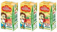 Пюре Сады Придонья яблоко, персик (c 5 месяцев) Tetra Pak 125 г, 3 шт.