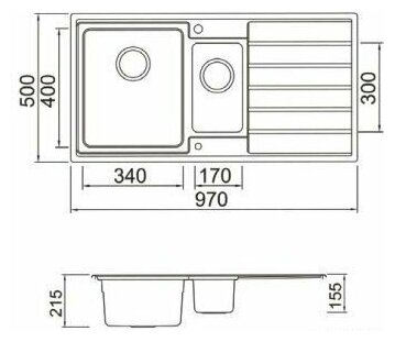 Мойка кухонная Seaman Eco Roma SMR-9750B без отверстий