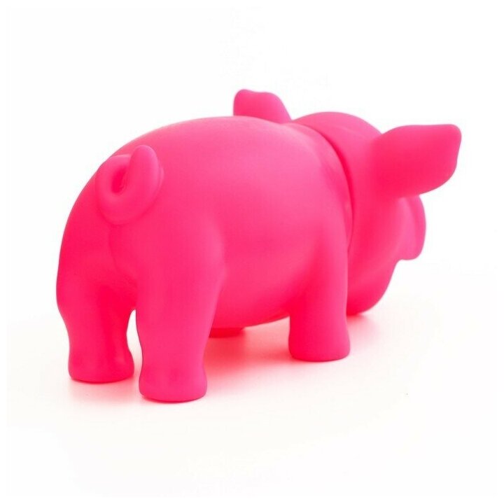 Игрушка хрюкающая"Веселая свинья" для собак, 15 см, розовая Пижон 7626832 . - фотография № 1