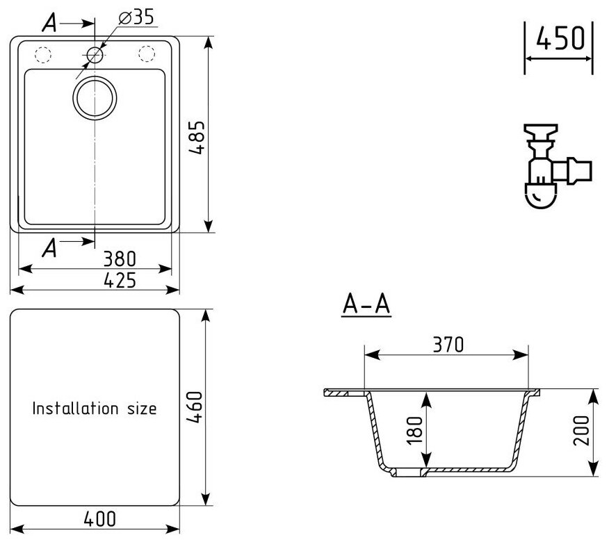 Мойка ULGRAN Quartz Forte 425-08 космос - фотография № 8