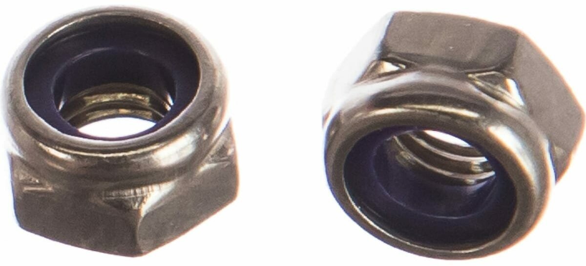 Гайка М6 со стопорным кольцом нерж. сталь (А2) DIN 985 (10 шт в зип-локе) STARFIX (SMZ1-45459-10)