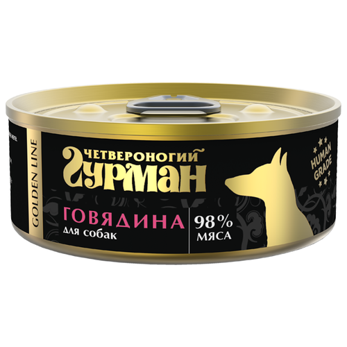 Влажный корм для собак Четвероногий Гурман Golden Line, беззерновой, говядина 1 шт. х 100 г