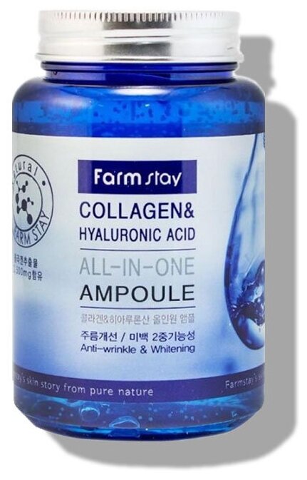 Ампульная Сыворотка для лица FarmStay Collagen & Hyaluronic Acid All-in-one Ampoule