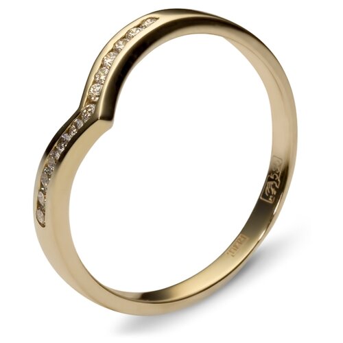 фото Эстет кольцо с 13 бриллиантами из жёлтого золота 01к635259, размер 18.5