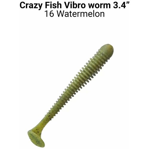 Силиконовые плавающие приманки Crazy Fish Vibro Worm 3.4 12-85-16-6-F, 5шт.