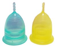 LilaCup чаша менструальная Просто набор желтый/голубой 2 шт. L