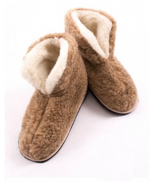 Тапочки Wool Lamb, размер 40-41, бежевый, коричневый