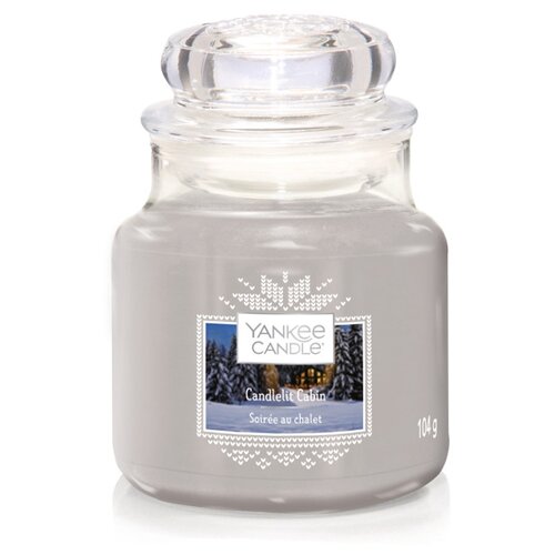 Yankee Candle / Свеча маленькая в стеклянной банке Уютный дом Candlelit Cabin 104 гр / 25-45 часов