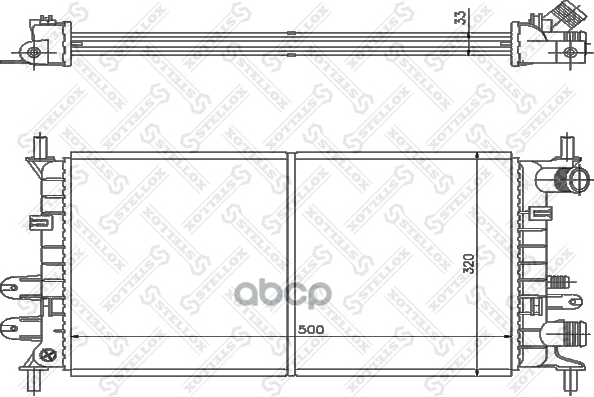 10-25811-Sx_радиатор Системы Охлаждения! Ford Escort 1.1/1.3I 90-00 Stellox арт. 1025811SX