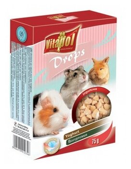 Лакомство для кроликов, грызунов Vitapol Drops йогурт