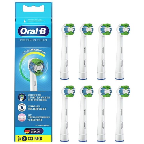 Набор насадок Oral-B Precision Clean CleanMaximiser белый, 8 шт. насадка для зубной щетки oral b eb20 precision clean 3 1шт