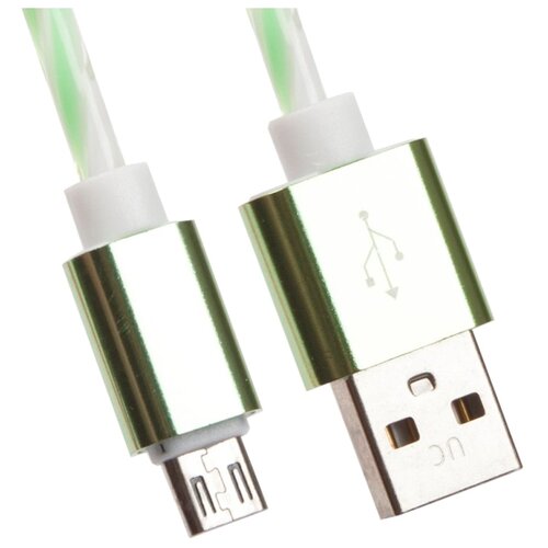 фото Кабель Liberty Project USB - microUSB 1 м белый/зеленый