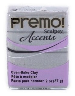 Полимерная глина Sculpey Premo 5129 (серебро) 57г