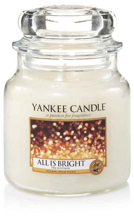 Yankee Candle / Свеча средняя в стеклянной банке Светло и Ярко All is brigh 411 гр / 65-90 часов