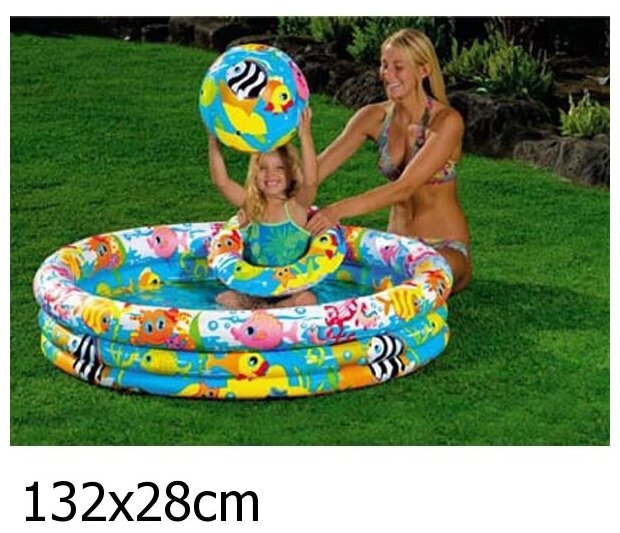 Бассейн детский ананас (круг 51 см, мяч 51 см) 132 см x 132 см х 28 см INTEX 59469 - фотография № 12