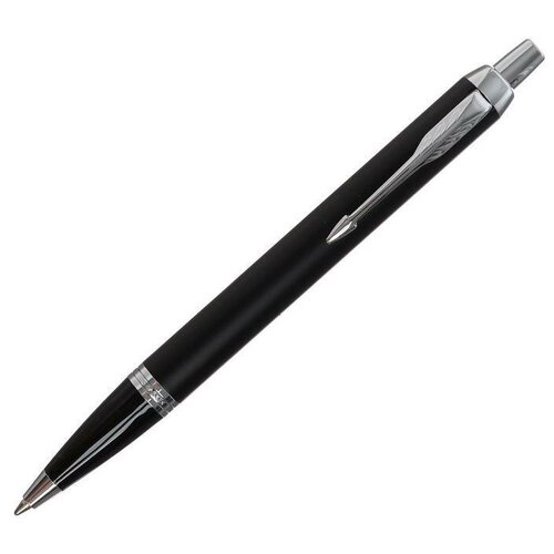 Ручка шариковая Parker IM Essential K319 Matte Black CT М, узел 1.0 мм, корпус из латуни, синие чернила, 1 шт.