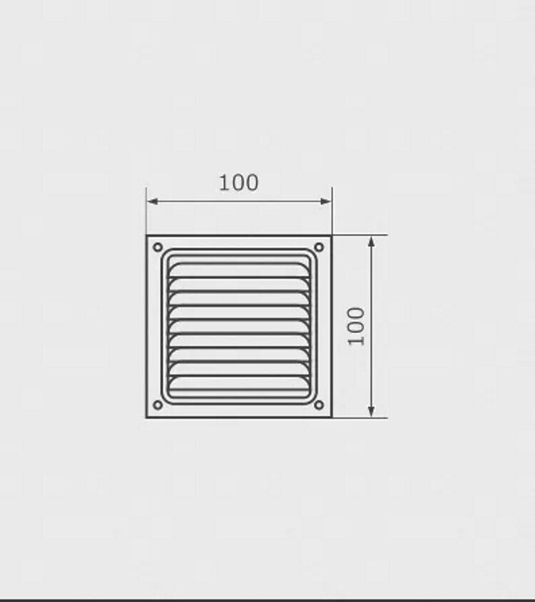 Решетка вентиляционная 100х100 черный (комплект 2 шт)