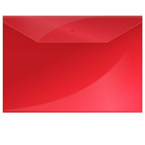 Папка-конверт на кнопке OfficeSpace (А4, 150мкм, пластик) красная, 10шт. (Fmk12-4 / 220896)