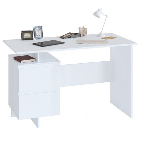 фото Письменный стол сокол вольт спм-19, шхг: 120х60 см, цвет: белый