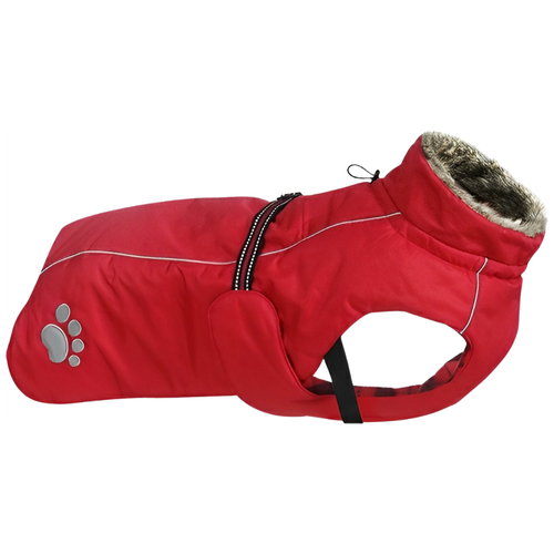 Попона для собак средних и крупных пород FURRY зимняя со шлейкой, р-р 4XL+, красная