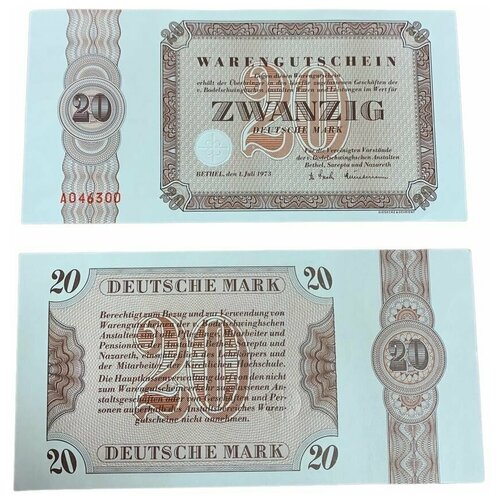 Банкнота 20 марок 1973 год Германия ФРГ (Брефель) клуб нумизмат банкнота 50 марок фрг 1948 года картина альбрехта дюрера
