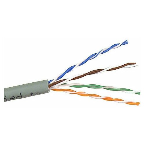 Кабель TWT UTP, 4 пары, Кат.5e, PVC, серый, 305 метров кабель lanmaster twt utp серии xs 2 пары кат 5e pvc 305 метров серый twt 5eutp2 xs